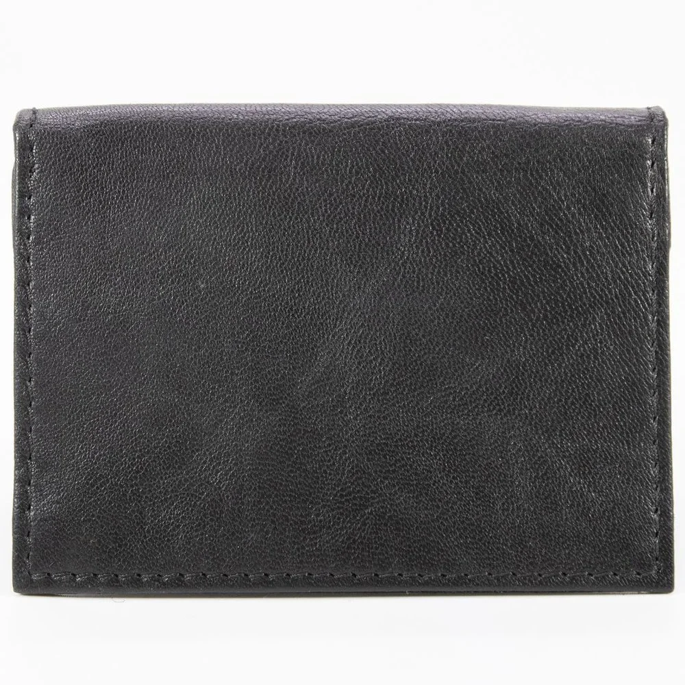 Real Genuine Leather Men's Bifold Credit Card Case, ID Holder